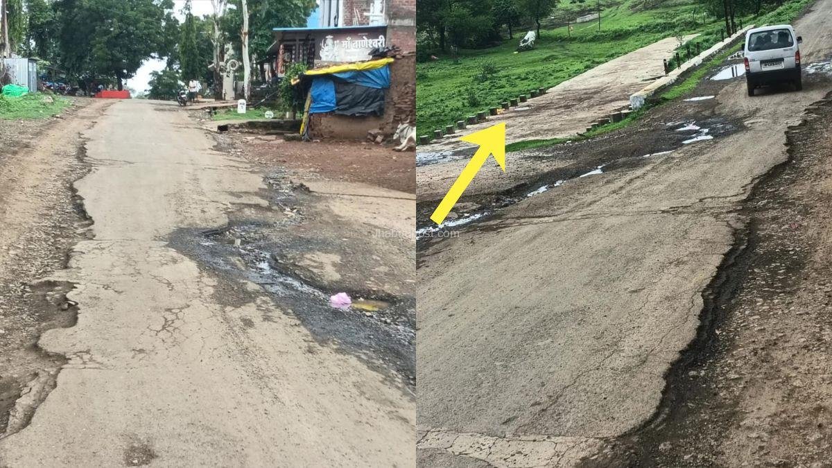 Jhabua Road damage: सड़क के आसपास हो रहे गड्डे हादसे का अंदेशा, तारखेड़ी हनुमान धाम के रास्ते पर लोग परेशान